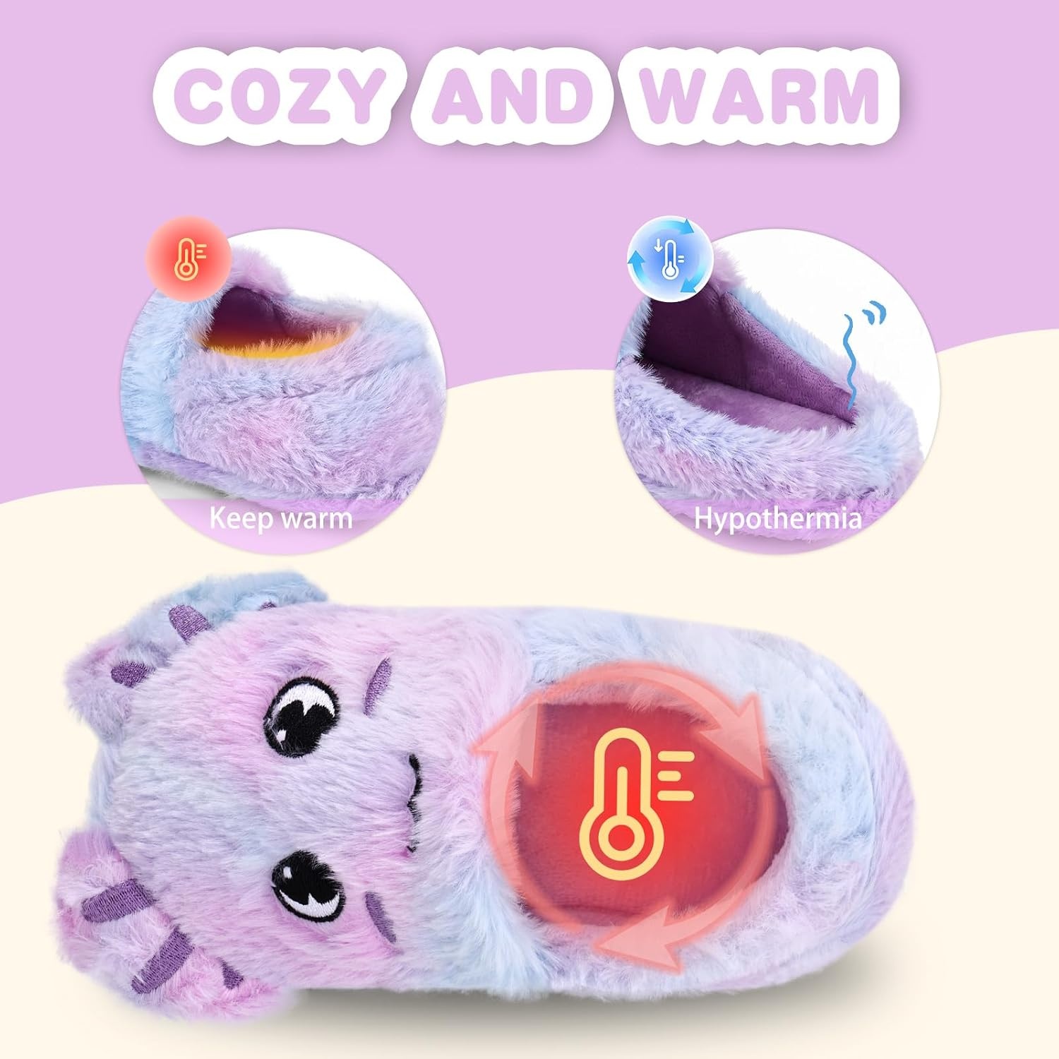 image:imageWateLves Toddler Slippers Boys Girls Full Wrapped Winter ShoesTiedye Axolotl
