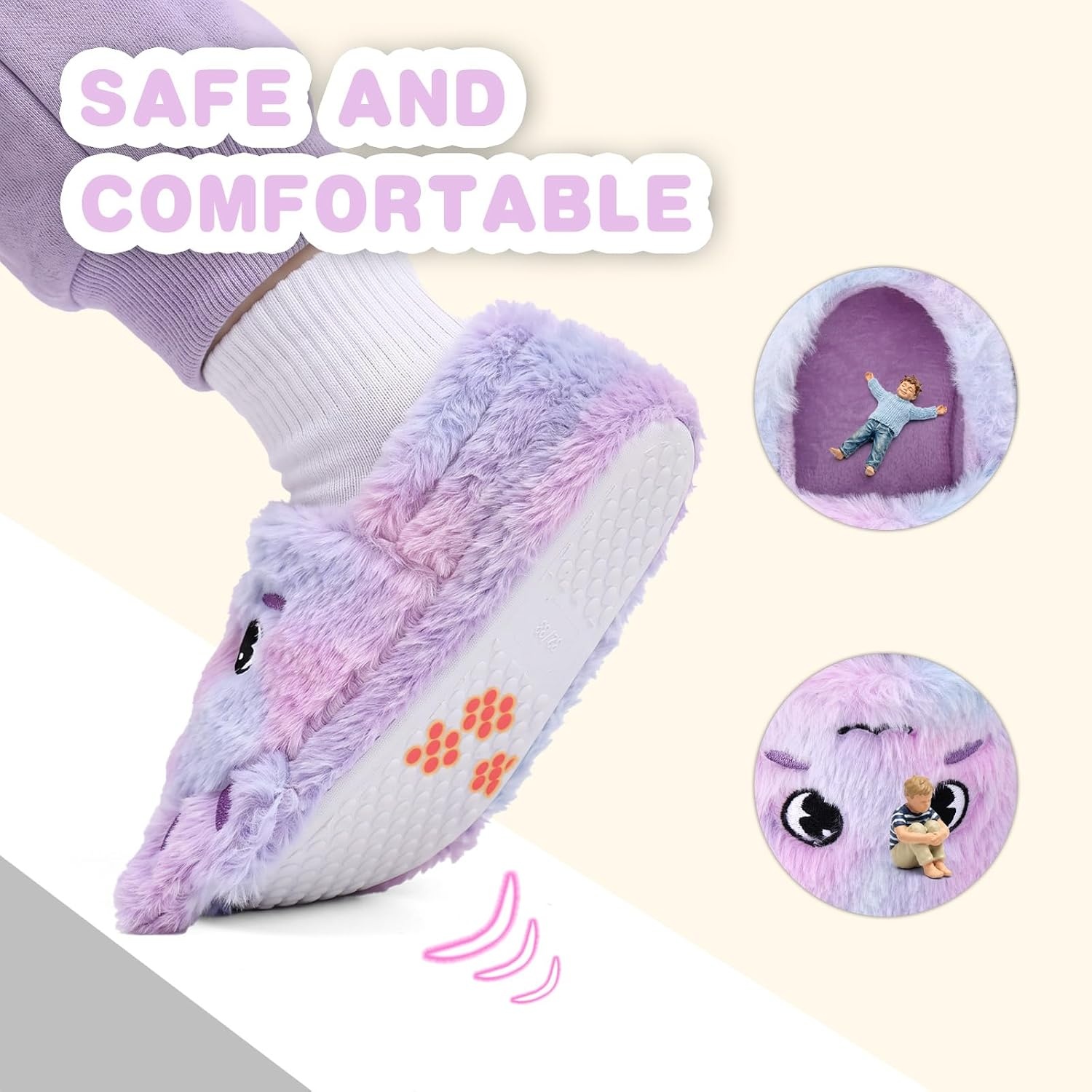image:imageWateLves Toddler Slippers Boys Girls Full Wrapped Winter ShoesTiedye Axolotl