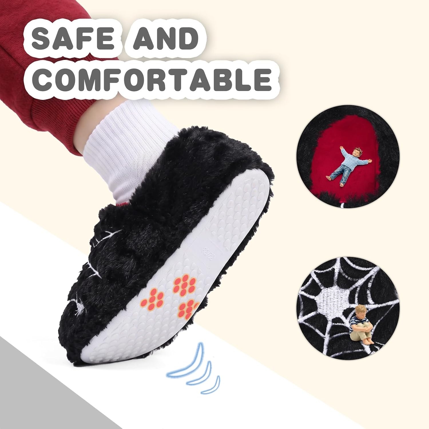 image:imageWateLves Toddler Slippers UnisexChild Full Wrapped Bedroom Slipper Boys Girls Comfortable Winter House ShoesToddlerLittle KidBig KidBlack