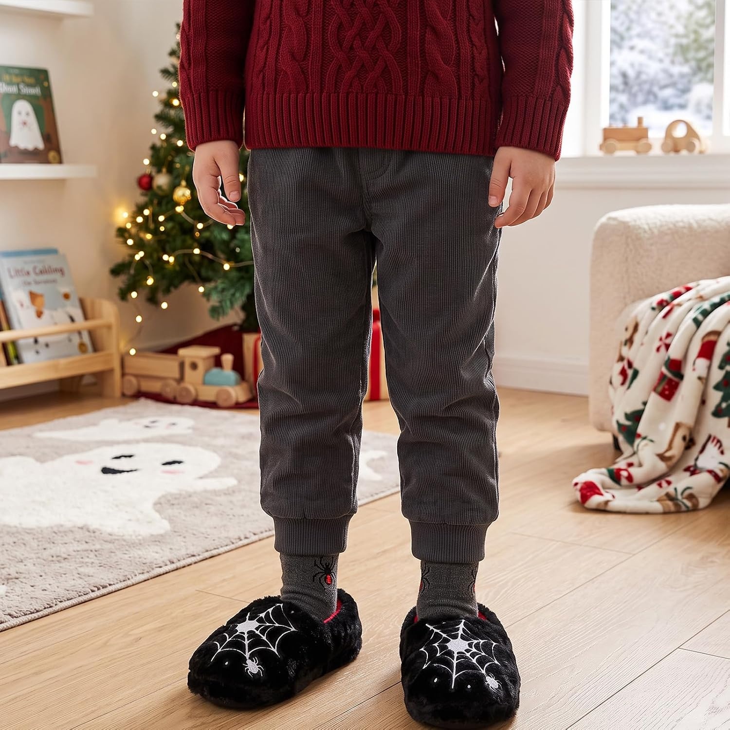image:imageWateLves Toddler Slippers UnisexChild Full Wrapped Bedroom Slipper Boys Girls Comfortable Winter House ShoesToddlerLittle KidBig KidBlack