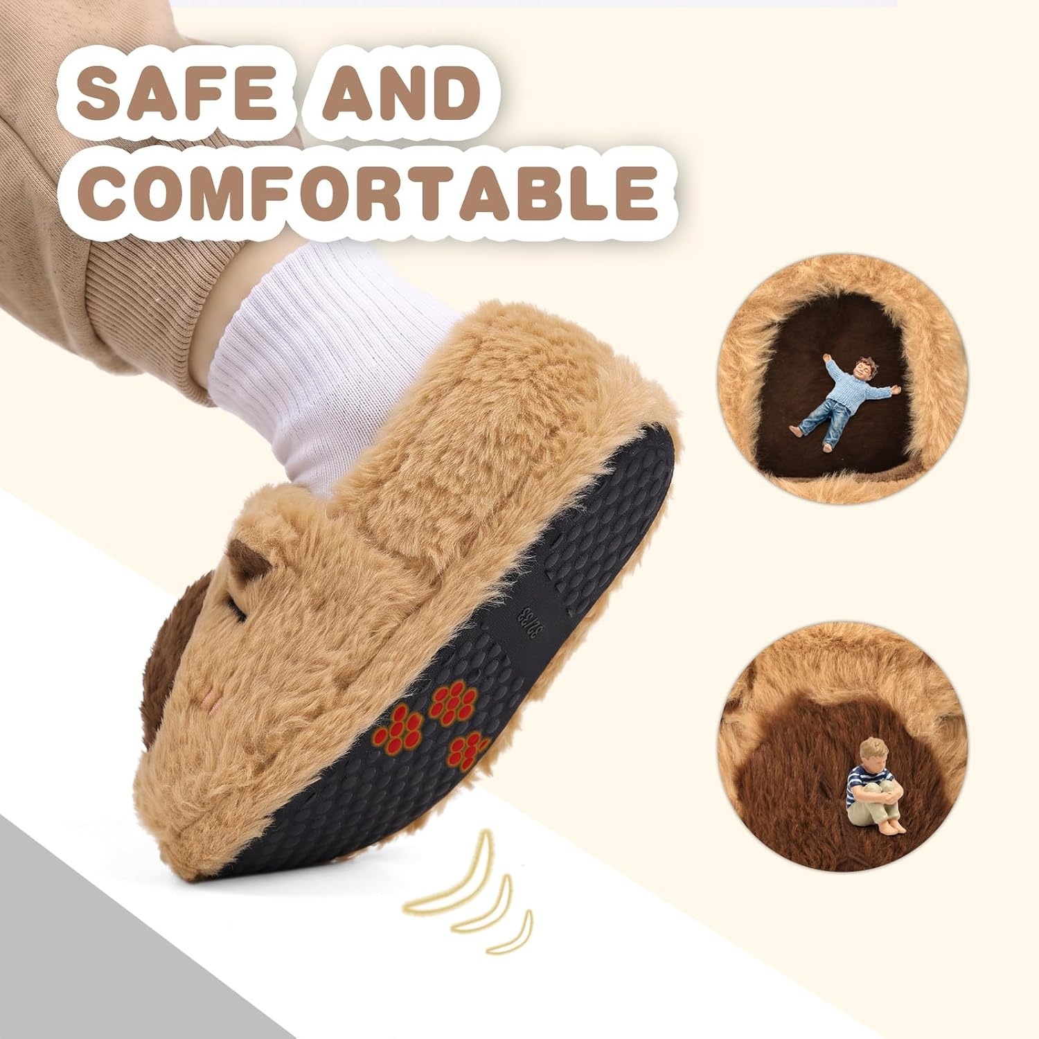 image:imageWateLves Toddler Slippers UnisexChild Full Wrapped Bedroom Slipper Boys Girls Comfortable Winter House ShoesToddlerLittle KidBig KidCapybara