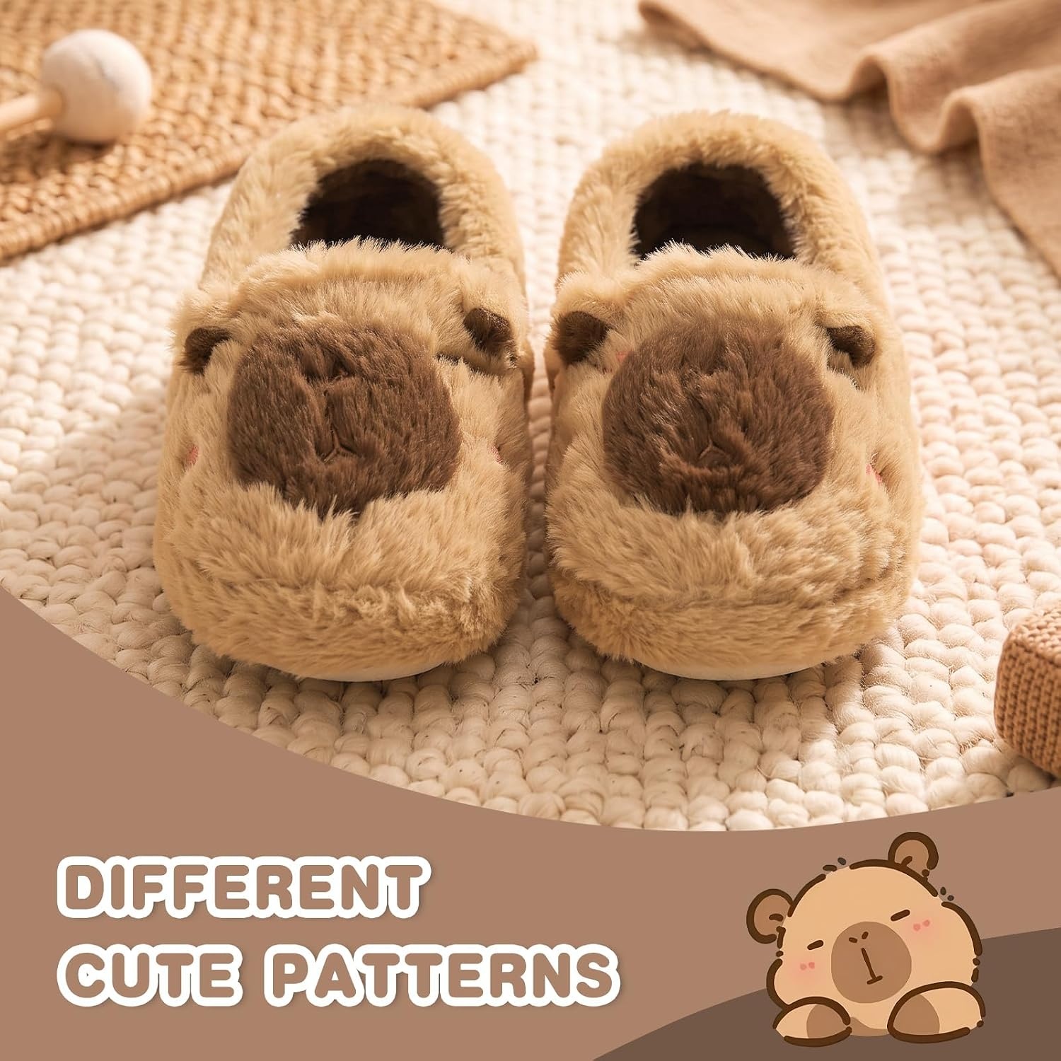 image:imageWateLves Toddler Slippers UnisexChild Full Wrapped Bedroom Slipper Boys Girls Comfortable Winter House ShoesToddlerLittle KidBig KidCapybara