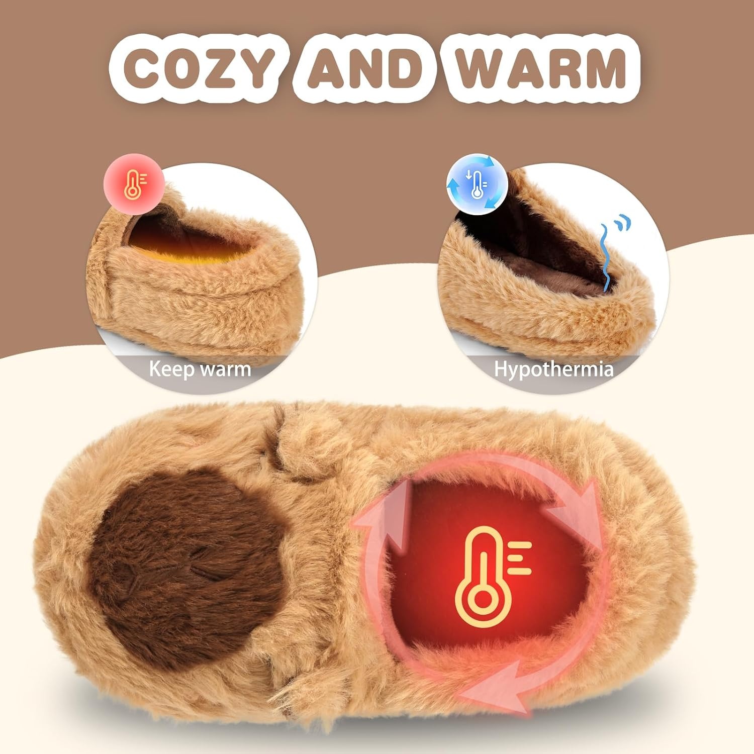 image:imageWateLves Toddler Slippers UnisexChild Full Wrapped Bedroom Slipper Boys Girls Comfortable Winter House ShoesToddlerLittle KidBig KidCapybara
