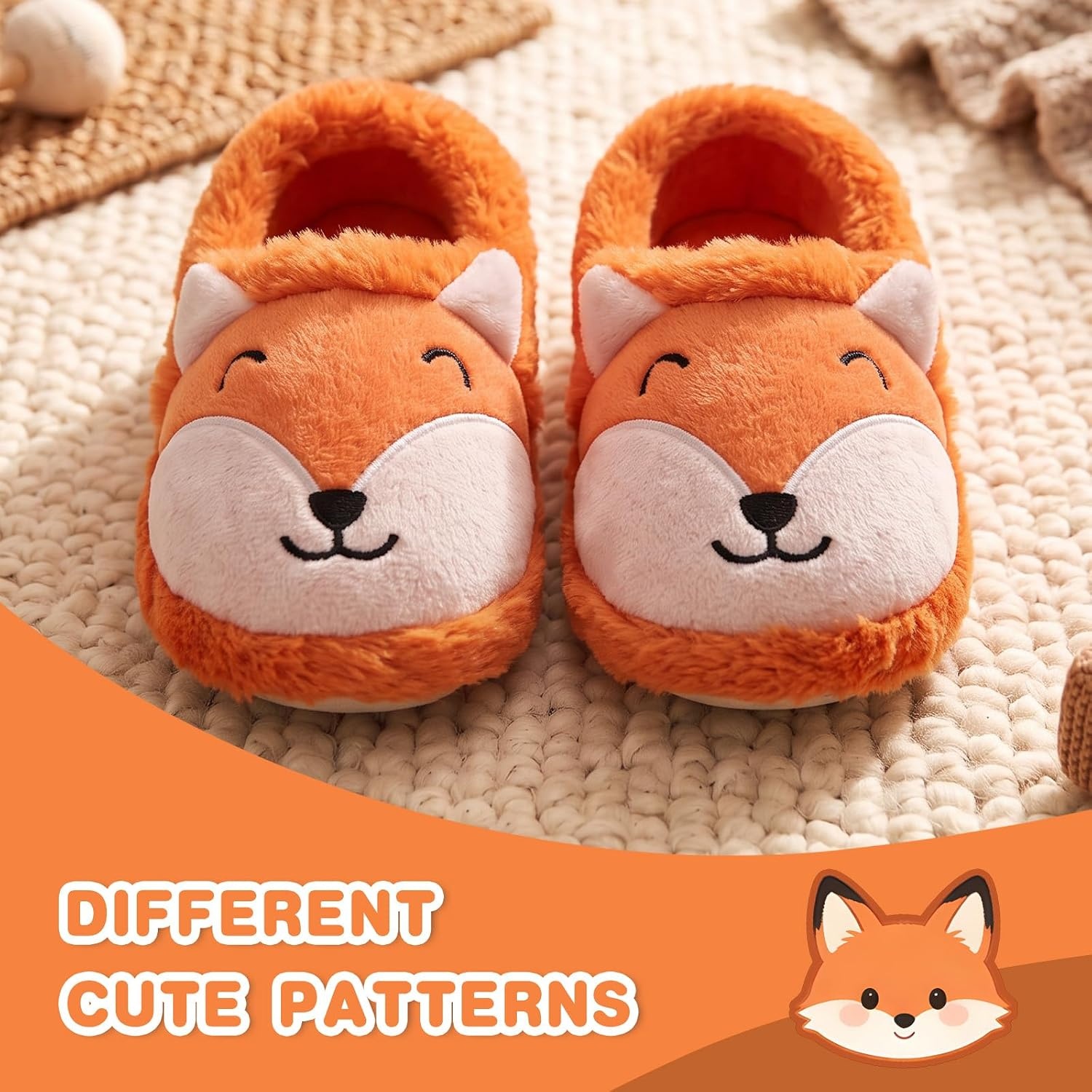 image:imageWateLves Toddler Slippers UnisexChild Full Wrapped Bedroom Slipper Boys Girls Comfortable Winter House ShoesToddlerLittle KidBig KidCute Fox