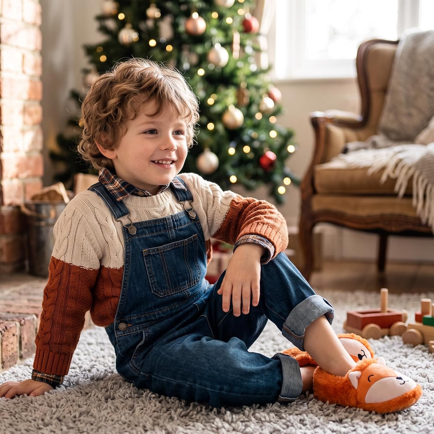 image:imageWateLves Toddler Slippers UnisexChild Full Wrapped Bedroom Slipper Boys Girls Comfortable Winter House ShoesToddlerLittle KidBig KidCute Fox