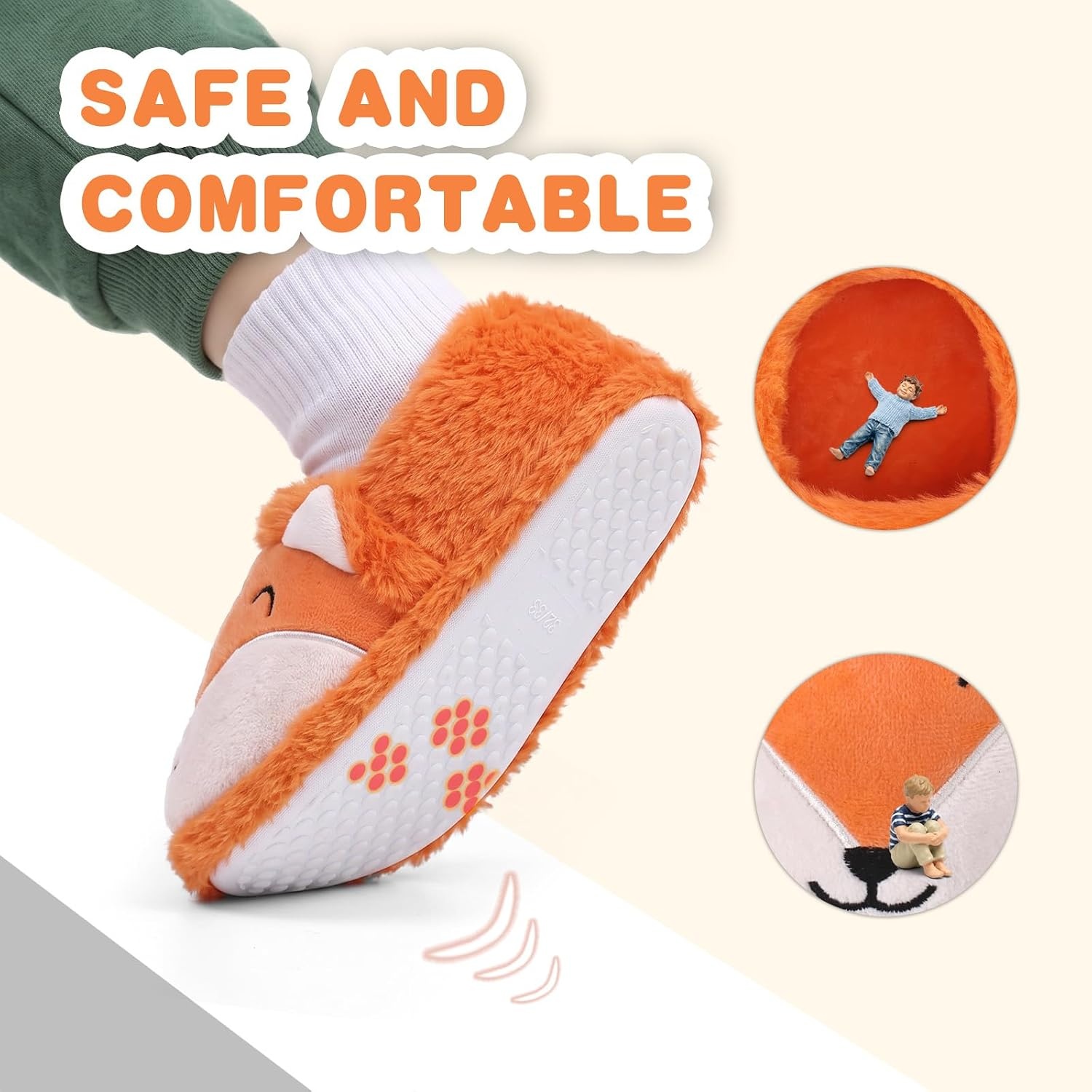 image:imageWateLves Toddler Slippers UnisexChild Full Wrapped Bedroom Slipper Boys Girls Comfortable Winter House ShoesToddlerLittle KidBig KidCute Fox