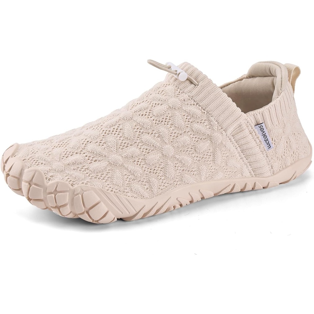 image:imageWateLves Barefoot Water Shoes Women Men Wide Toe Breathable Walking Shoes QuickDry Anti Slip Lightweight Aqua Shoes for Beach Swim Surf YogaBeige