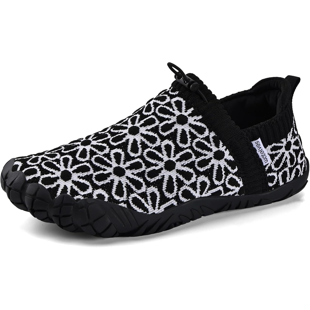 image:imageWateLves Barefoot Water Shoes Women Men Wide Toe Breathable Walking Shoes QuickDry Anti Slip Lightweight Aqua Shoes for Beach Swim Surf YogaBlackWhite