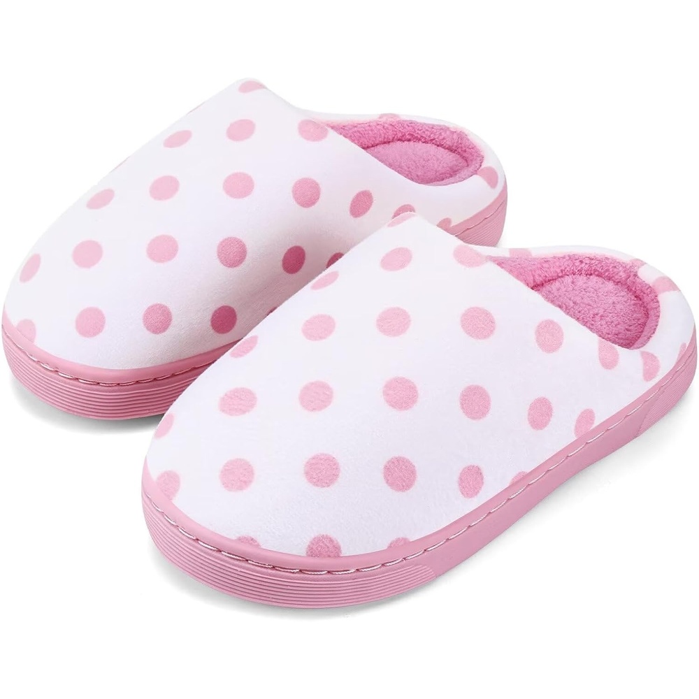image:imageWateLves Kids Boys Girls Slippers Toddler Warm House ShoesPink Dot