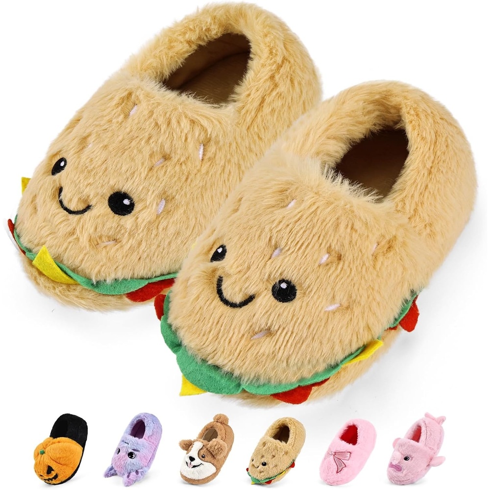 image:imageWateLves Toddler Slippers Boys Girls Full Wrapped Winter ShoesHamburger
