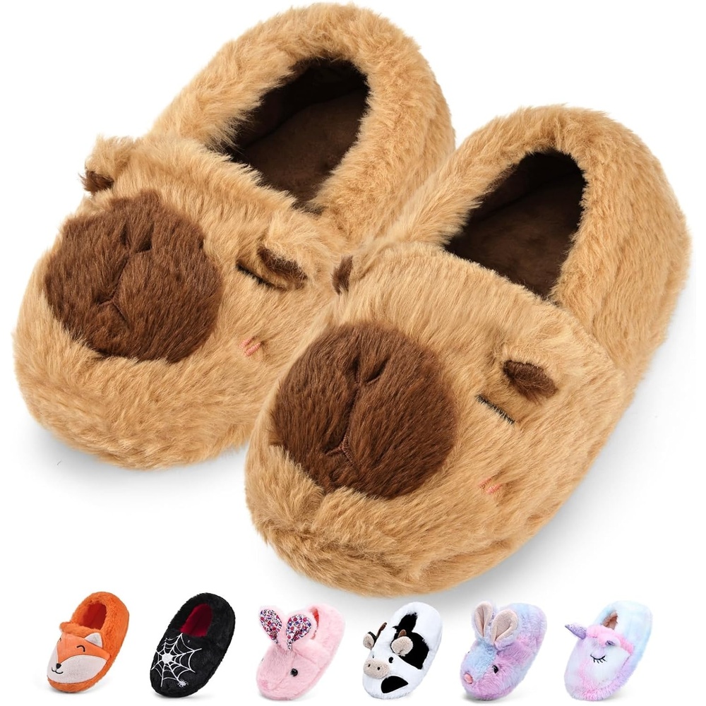 image:imageWateLves Toddler Slippers UnisexChild Full Wrapped Bedroom Slipper Boys Girls Comfortable Winter House ShoesToddlerLittle KidBig KidCapybara