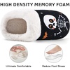WateLves Girls Boys Slippers Toddler Kids Comfy Fuzzy Non-slip House Shoes Bedroom Soft Faux Fur Lined Indoor Outdoor(Ghost)