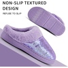 WateLves Girls Slippers Toddler Kids Plush Sequin Slip On Slippers Memory Foam Warm House Shoes for Indoor Outdoor(Sequin Dark Purple)