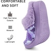 WateLves Girls Slippers Toddler Kids Plush Sequin Slip On Slippers Memory Foam Warm House Shoes for Indoor Outdoor(Sequin Dark Purple)