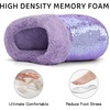 WateLves Girls Slippers Toddler Kids Plush Sequin Slip On Slippers Memory Foam Warm House Shoes for Indoor Outdoor(Sequin Dark Purple)