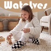 WateLves Kids Boys Girls Slippers Toddler Warm House Shoes(Black)