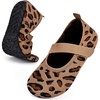 WateLves Barefoot Women Men Water Shoes Quick-Dry Aqua Socks for Swim Beach Pool River Surf Yoga(Leopard Brown)
