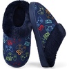 WateLves Girls Boys Slippers Toddler Kids Comfy Fuzzy Non-slip House Shoes Bedroom Soft Faux Fur Lined Indoor Outdoor(Game Consoles)