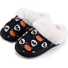 WateLves Girls Slippers Toddler Kids Plush Sequin Slip On Slippers Memory Foam Warm House Shoes for Indoor Outdoor(Ghost)
