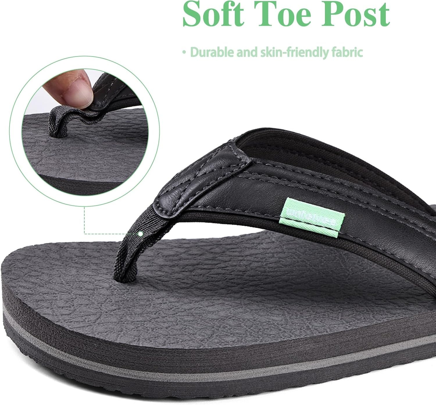 image:imageWateLves Youth Big Kids Flip Flops Boys Sandals Summer Thong Slide Sandals for Beach Pool ShowerDark Grey
