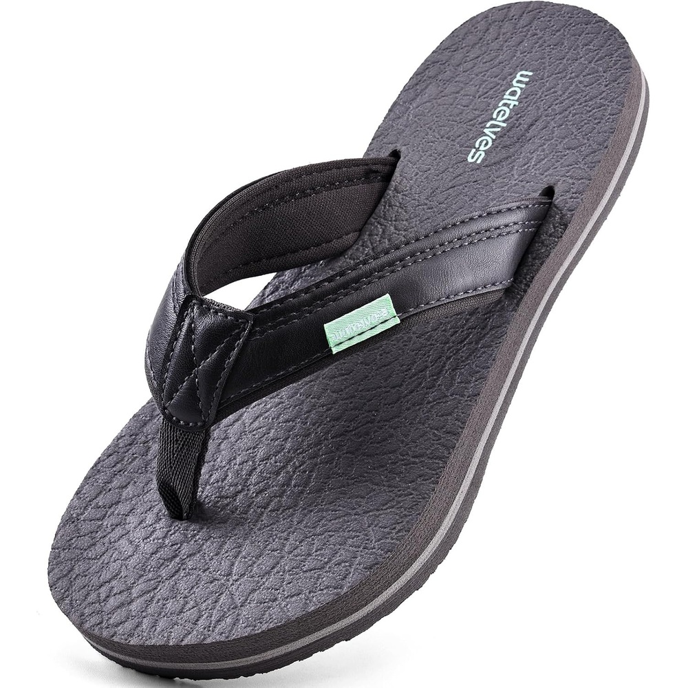 image:imageWateLves Youth Big Kids Flip Flops Boys Sandals Summer Thong Slide Sandals for Beach Pool ShowerDark Grey