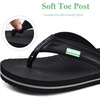 WateLves Youth Big Kids Flip Flops Boys Sandals Summer Thong Slide Sandals for Beach Pool Shower(Solid Black)