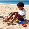 WateLves Youth Big Kids Flip Flops Boys Sandals Summer Thong Slide Sandals for Beach Pool Shower(Tan/Khaki)