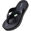 WateLves Youth Big Kids Flip Flops Boys Sandals Summer Thong Slide Sandals for Beach Pool Shower(Solid Black)