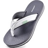 WateLves Youth Big Kids Flip Flops Boys Sandals Summer Thong Slide Sandals for Beach Pool Shower(White/Grey)