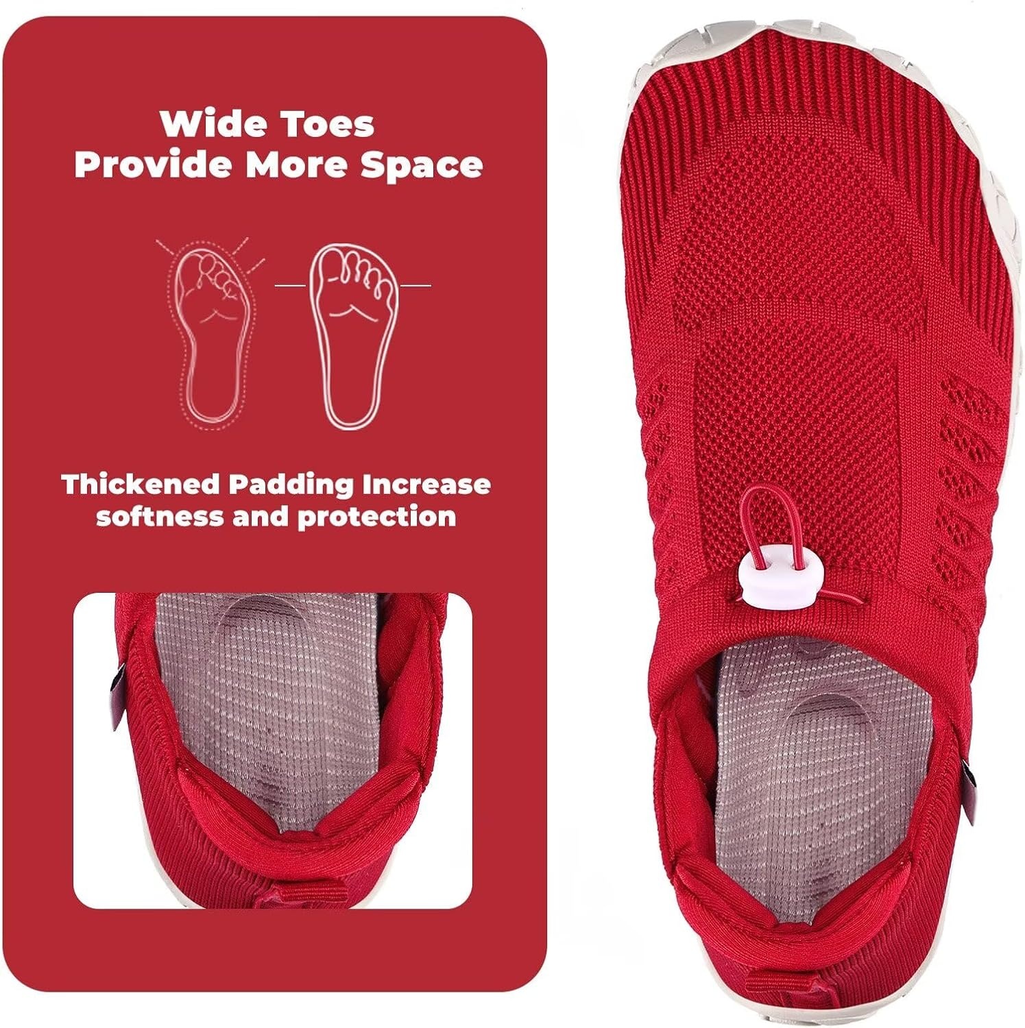 image:imageWateLves Barefoot Water Shoes Women Men Minimalist Walking Hiking Shoes Comfortable Sneakers for Trekking Trail Running ClimbingRed