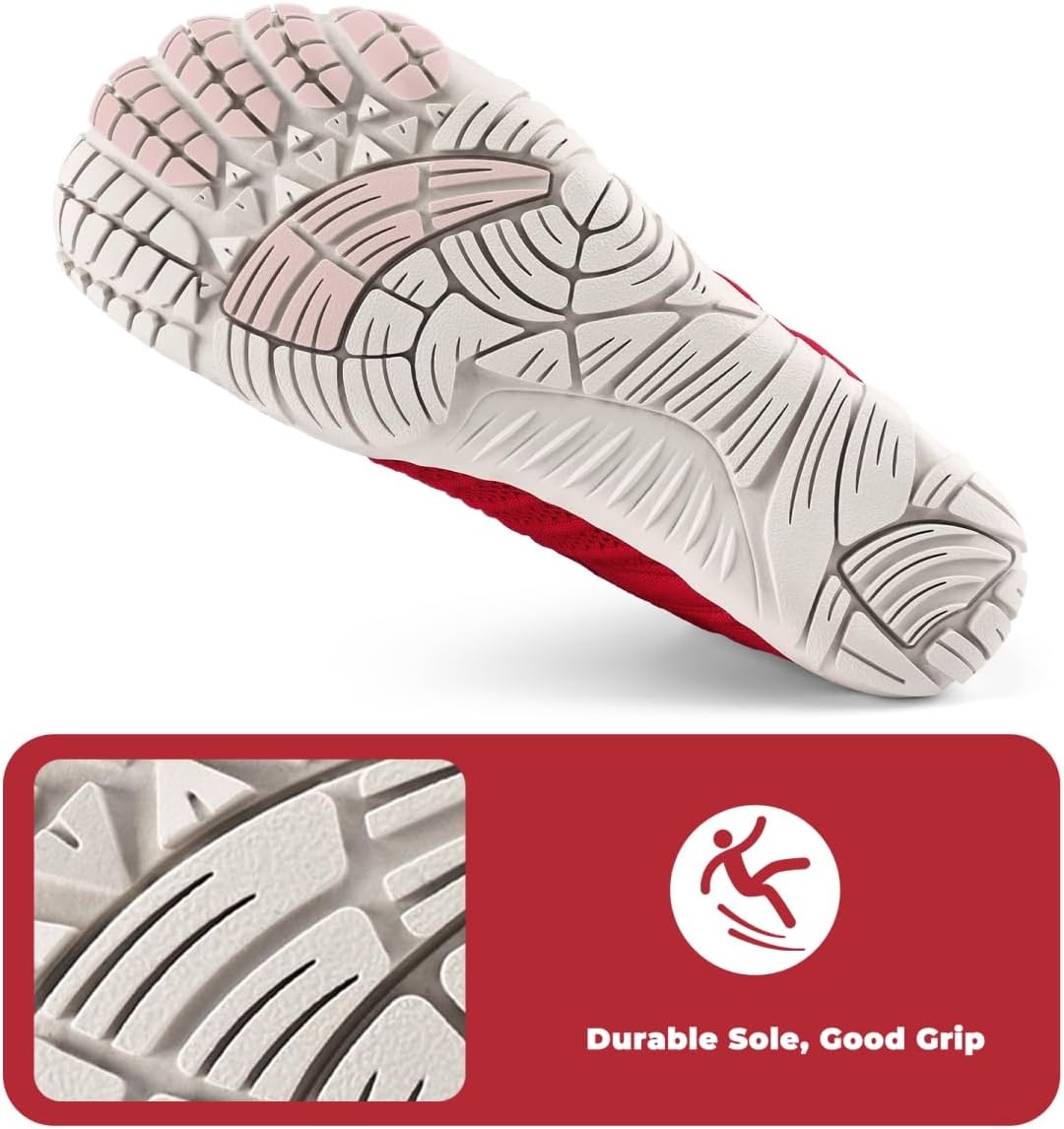 image:imageWateLves Barefoot Water Shoes Women Men Minimalist Walking Hiking Shoes Comfortable Sneakers for Trekking Trail Running ClimbingRed