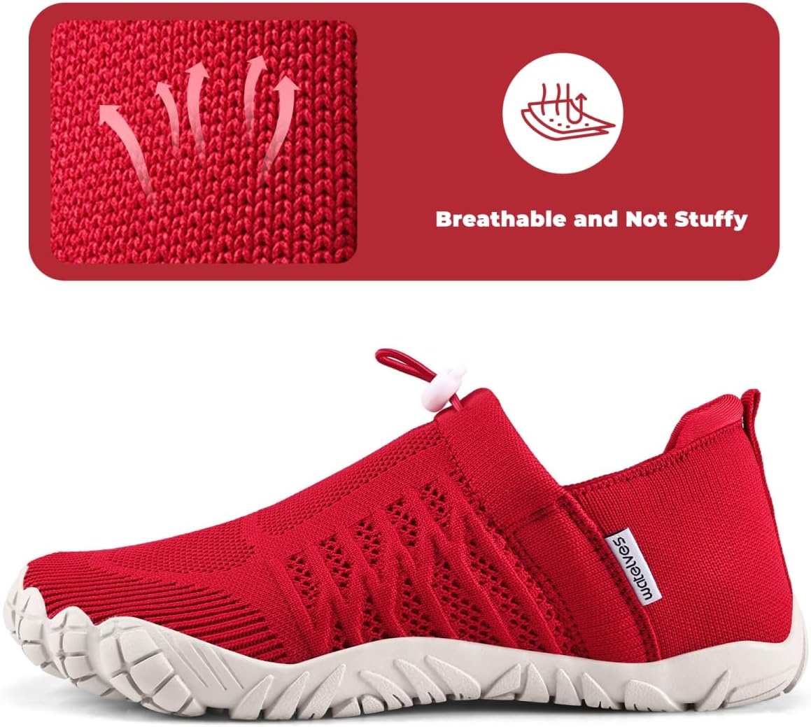 image:imageWateLves Barefoot Water Shoes Women Men Minimalist Walking Hiking Shoes Comfortable Sneakers for Trekking Trail Running ClimbingRed