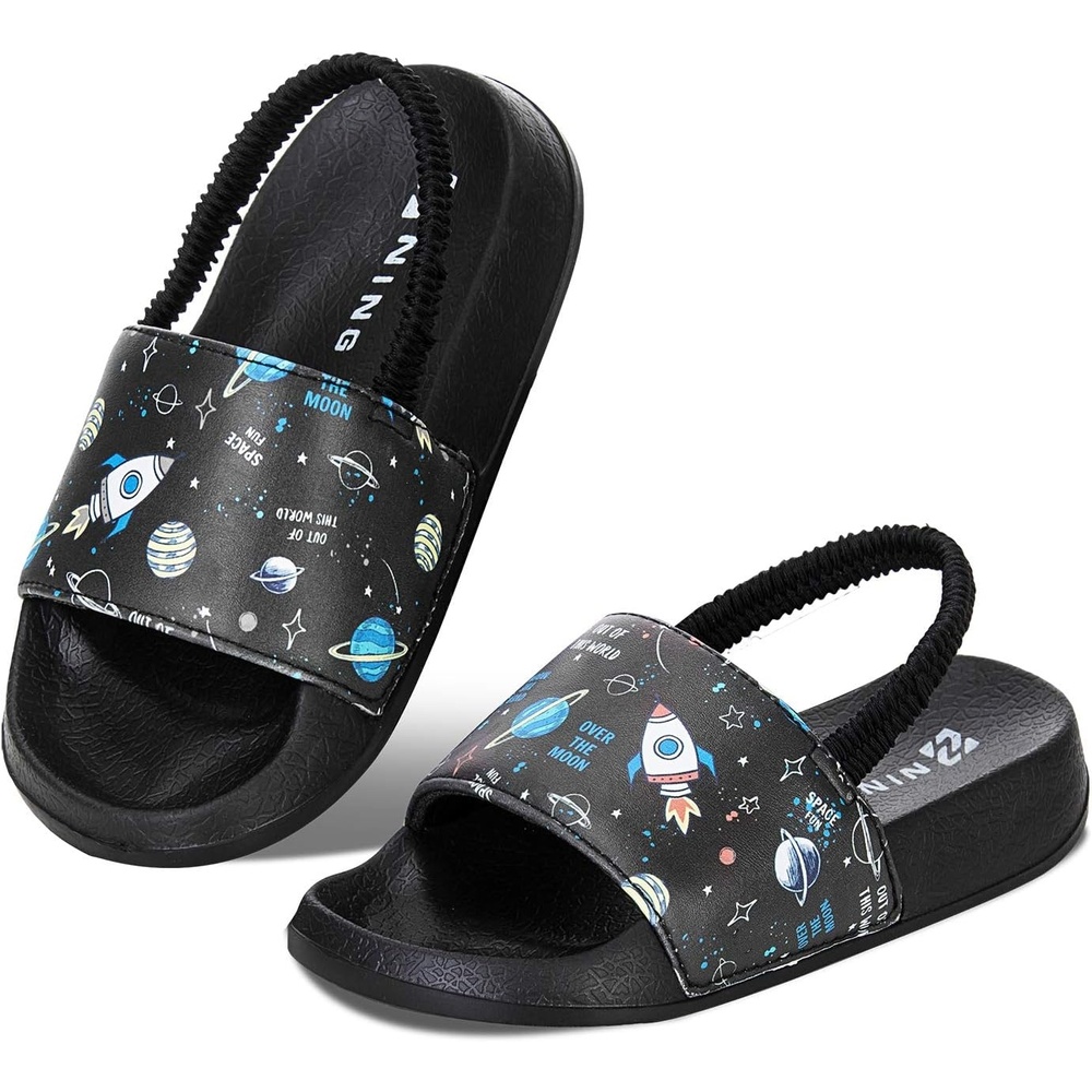 image:imageWateLves Toddler Boys Girls Slides Sandals for Swim Beach Kids Water Shoes Casual Summer SlippersRocketBlack